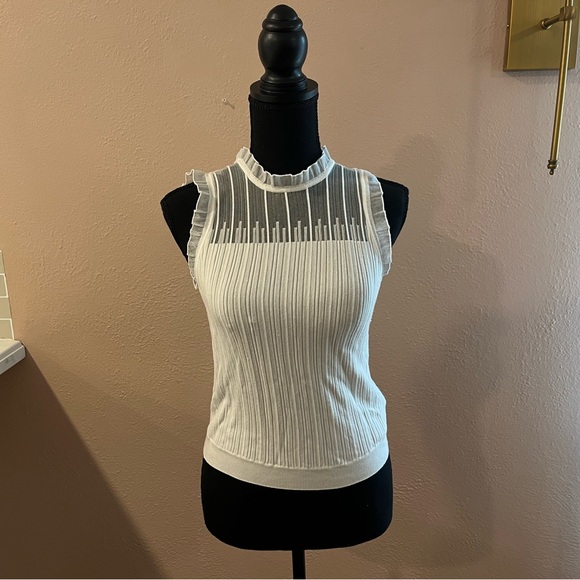 Tencel And Woolen Lace Ruffle Women Tank Top Goelia - Picture 1 of 4